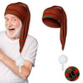 thumbnail image 3 of Unisex Night Cap Striped Pajama Hat Adjustable Sleeping Caps with Pom Ball for Party Supplies, 3 of 7