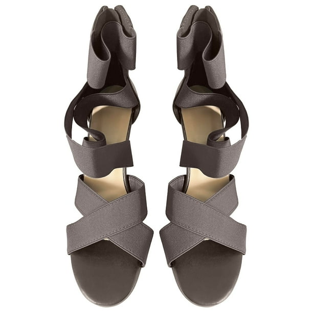 Amzcrzy Zapatos de mujer,Zapatos de mujer,Zapatillas de mujer, Venta al por mayor de sandalias de tacón alto estilo europeo de gran tamaño para mujer, tacones finos, tiras elásticas, cremallera trase