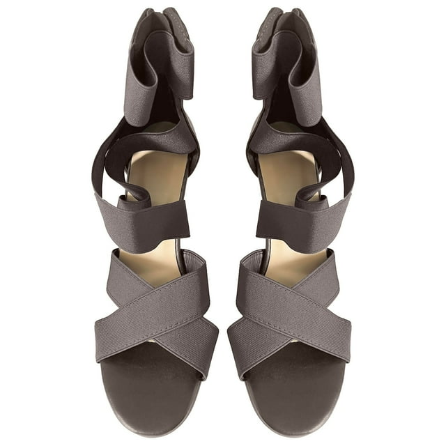 Amzcrzy Zapatos de mujer,Zapatos de mujer,Zapatillas de mujer, Venta al por mayor de sandalias de tacón alto estilo europeo de gran tamaño para mujer, tacones finos, tiras elásticas, cremallera trase