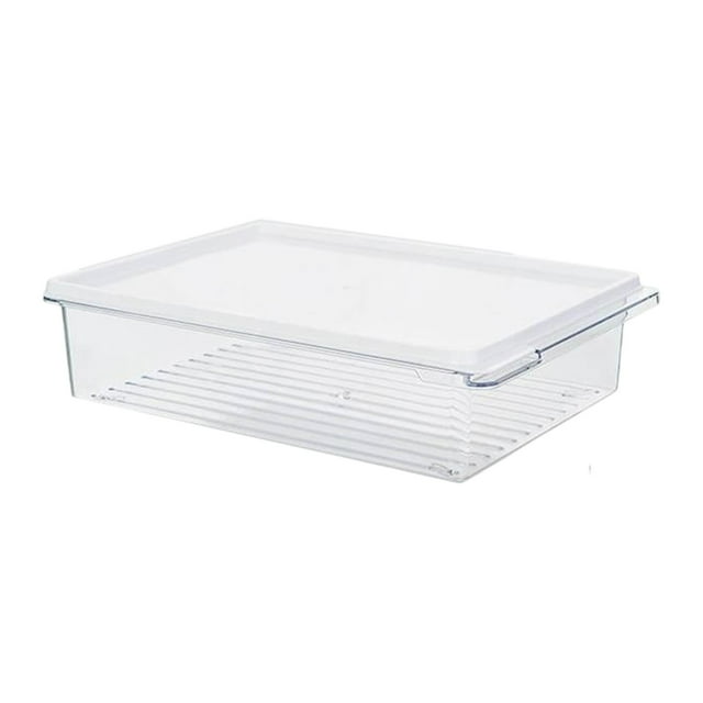 White Cheese Dispenser Refrigerator Fruit Flip Lid Block Storage Container Extra Large #78UA8