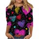 thumbnail image 2 of RKSTN Valentines 3/4 Sleeve Tops for Women Oversized Crewneck Valentine's Day Graphic Printed Short Sleeve T Shirt Womens Casual Round Neck Loose Comfy Loves Heart Print Three Quarter Sleeve Shirts, 2 of 6