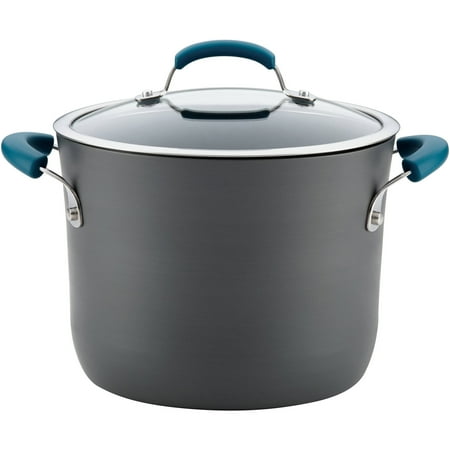 Meyer Rachael Ray Covered Pot - Rachael Ray Hard-Anodized Aluminum Nonstick Covered Stockpot, 8-Quart