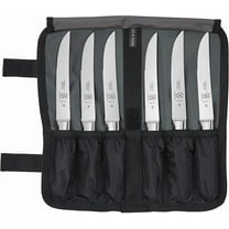 Mercer Culinary Genesis 7-Piece Steel Forged Steak Knife Set, Black