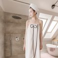 thumbnail image 4 of Juego de 3 uds de envoltura corporal para baño para mujer, toalla, albornoz, gorro de secado para el cabello, banda para el cabello para salón de belleza, gris claro, 4 of 8
