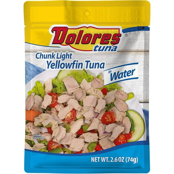 (Pack of 24), Dolores Chunk Light Yellowfin Tuna in Water, 2.6 oz