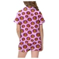 thumbnail image 5 of Kids Halloween Pajamas Size 5-6 Years Childrens Halloween Sleepwear Short Sleeve Top and Shorts Comfort Girls Pajama Set Pink, 5 of 6