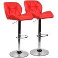thumbnail image 1 of Elecwish Urban Hipster Bar Stool with 360-Degree Swivel & Adjustable Height, Red, Set of 2, 1 of 8