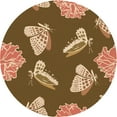 thumbnail image 1 of Ahgly Company Tapis Rond Lavable en Machine Intérieur Transitionnel Brun Selle, 8 Pieds Rond, 1 of 7