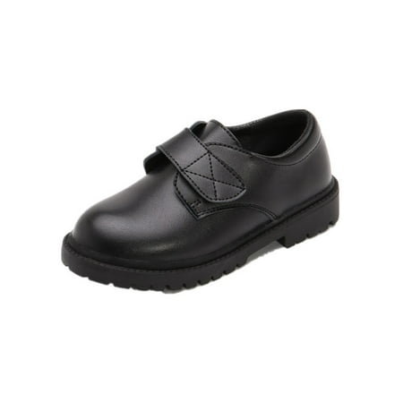 

Gomelly Kids Boy Dress Shoes School Oxfords Uniform Leather Shoe Lightweight Flats Party Formal Black Magic Tape 13C