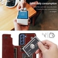 thumbnail image 3 of for Samsung Galaxy S22 Wallet Case with Card Holder, Minimalist Luxury PU Leather Magnetic Closure Kickstand Slim Hard Protective Case Cover for Samsung Galaxy S22 Brown, 3 of 16
