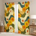 thumbnail image 2 of Manfei Kawaii Daisy Blossom Black Out Curtains,bohemian Exotic Style Curtains Pack of 2 (42x63 Each),Orange Beige Flower Lines Bedroom Curtains For Men Women,Luxury Bedroom Decor, 2 of 6