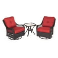 thumbnail image 3 of Hanover Orleans 3-Piece Outdoor Swivel Rocking Chat Set, 3 of 6