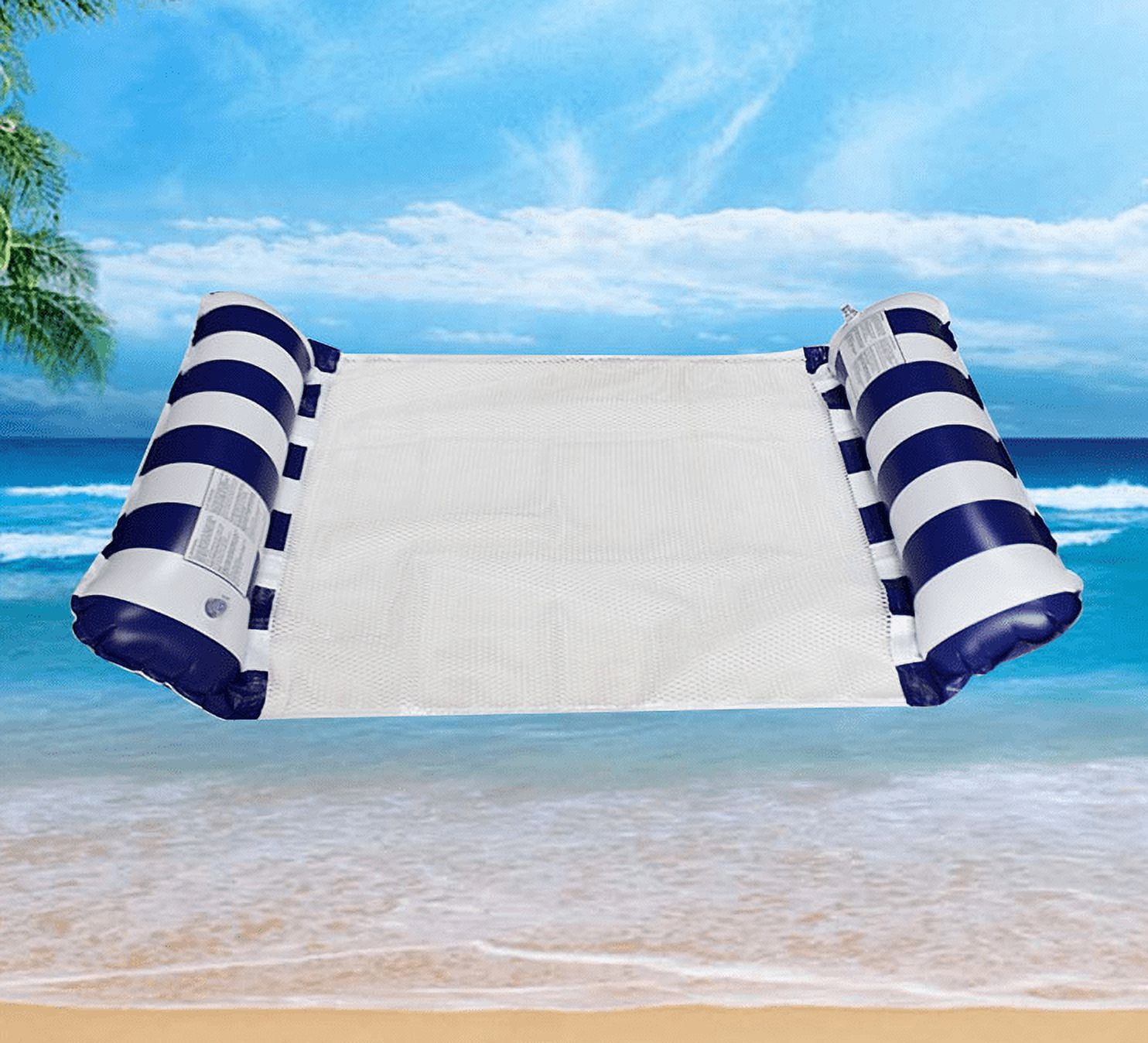 Hamaca Inflable Para Piscina - Colchoneta Flotante Con Malla Y Reposacabezas, Para Adultos, PVC Resistente