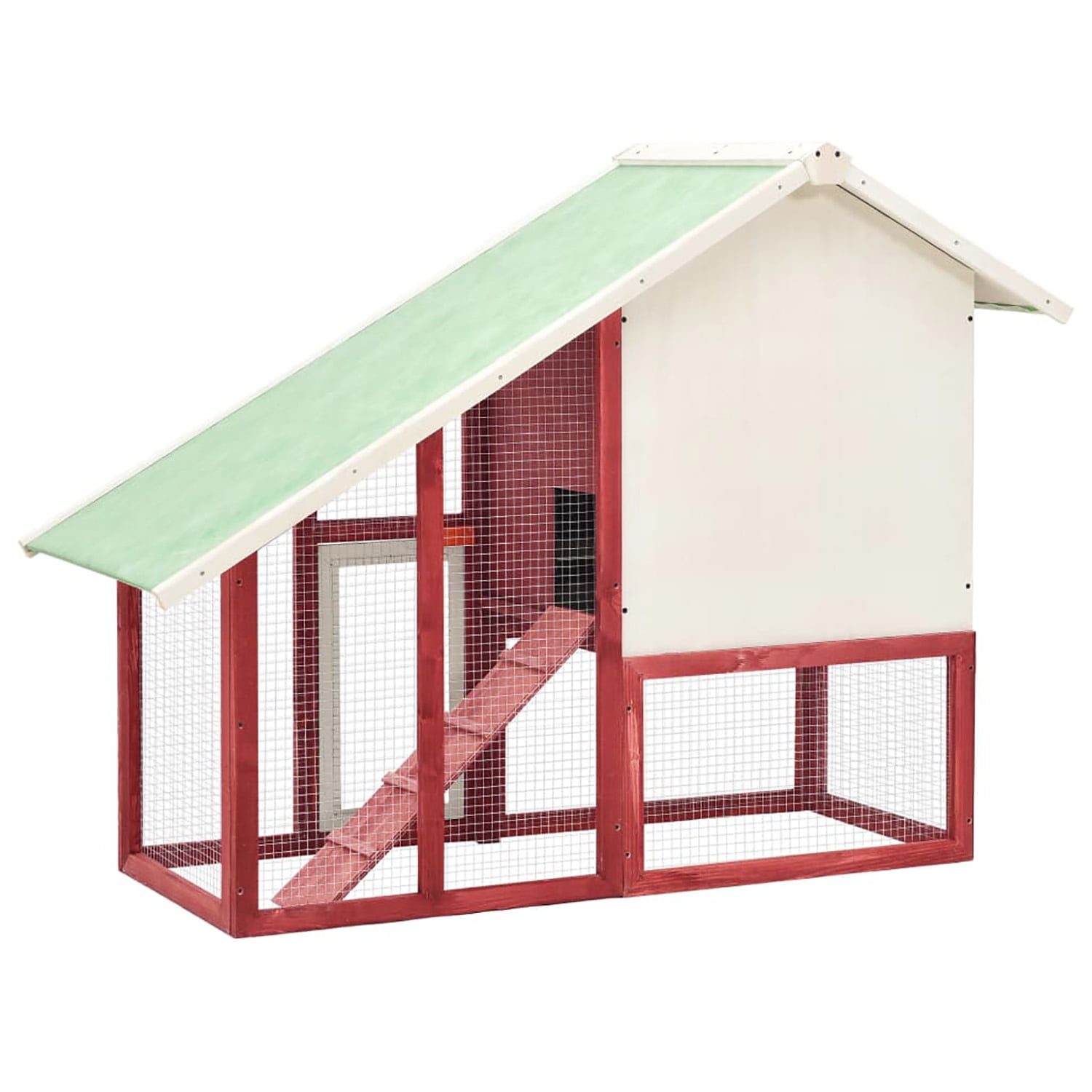 Pefilos 55" Wooden Chicken Coop for Indoor, Rabbit Hutch for Outdoor, Bunny Cage Hen House with Run, Guinea Pig Hutch Removable Tray, Red Pefilos 55" Wooden Chicken Coop for Indoor, Rabbit Hutch for Outdoor, Bunny Cage Hen House with Run, Guinea Pig Hutch Removable Tray, Red