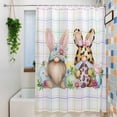 thumbnail image 3 of Easter Gnomes Shower Curtain Set, Waterproof Shower Curtains for Bathroom, Eggs Rabbit Spring Daisy Floral Colorful Stripes Washable Fabric Bath Curtain for Bathtub Decoration with Hooks 66x72 Inches, 3 of 9
