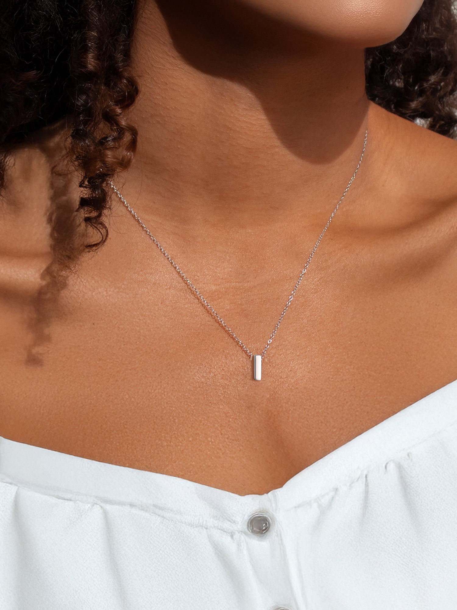 ChicSilver Sterling Silver Initial Necklace for Women Choker Necklace Dainty Waterproof Silver Letter Pendant Hypoallergenic Jewelry Christmas Graduation Birthday Anniversary Gifts for Her