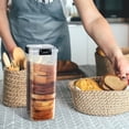 thumbnail image 4 of Slide-Out Bread Storage Container with Airtight Lid, Clear Plastic Bread Box with Drawer Tray for Sandwich Loaves, Bagels & Buns, 13×5×5 in BPA-Free Bread Keeper for Counter, Pantry & Freezer, 4 of 9
