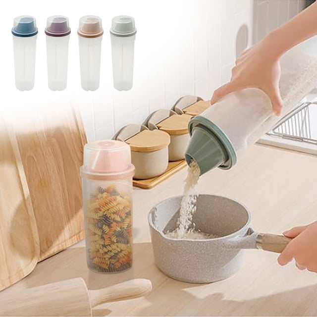 Recipientes de plástico transparente para almacenar alimentos con tapa - Set de 7 piezas para harina, azúcar, arroz y productos secos, botes herméticos de cocina sin BPA