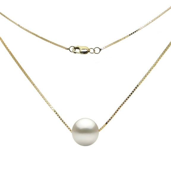 ADDURN 14kt Gold 9-10mm Freshwater Pearl/1.25mm Box Chain 17" Swivel Necklace