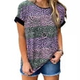 thumbnail image 1 of Nouveau Léopard Manches Courtes T-Shirt Nouvelle Mode Street Tee Grande Taille en Vrac Col Rond Casual Top, 1 of 8