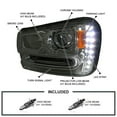 thumbnail image 3 of Spec-D Tuning Smoke Projector Headlights w/ LED Compatible with 2002-2009 Chevy Trailblazer, Left + Right Pair Headlamps Assembly, 3 of 7