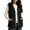 Black, variant on Women's Fleece Vest Hooded Zip Up Heart Pattern Sleeveless Jacket with Pockets