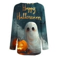 thumbnail image 5 of jobturf Halloween Shirts for Women Pumpkin Printed Cute Long Sleeve T Shirts Novelty Ghost Graphic Tops Fall Tee Fashion Festival Gift, 5 of 5