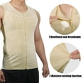 thumbnail image 4 of Unique Bargains Men Body Slimming Tummy Shaper Control Underwear with Zipper Stretch Shapewear Polyester Beige L, 4 of 7