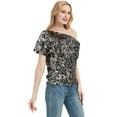 thumbnail image 3 of Womens Off-shoulder Sexy Blouses Loose Shirt Tops Glistening Sequin Tank Top Blouse, 3 of 3