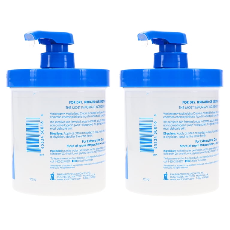 Vanicream, Moisturizing Skin Cream, 16 oz, Pump Dispenser 2 Pack