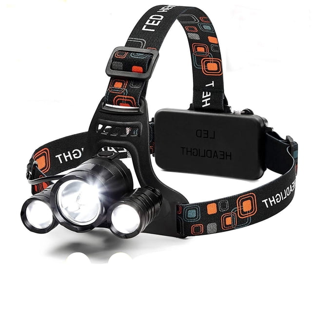 Xelparuc Lampe de Poche LED 6000 Lumens 18650 Rechargeable, Phare Étanche avec 4 Modes, Lampes de Camping et de Chasse