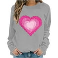 thumbnail image 4 of Fznquz Plus Size Sweatshirt for Women Valentines Day Love Heart Graphic Outfits Crew Neck Gray Cute Womens Fashion XXXXL, 4 of 5