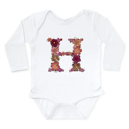 

CafePress - H Pink Flowers Body Suit - Long Sleeve Infant Bodysuit