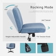 thumbnail image 5 of CONCETTA Cross Chair Legged Office Wide Comfy Desk Seat, No Wheels Armless Computer Task Seating, Swivel Vanity Height Adjustable, 5 of 6