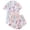 1 Rose Gold, variant on Krdevn Womens Floral Print Pajama Set Short Sleeve Button Front Top with Pockets Shorts Soft Sleepwear,L