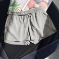 thumbnail image 2 of zbxnLI Womens Casual Shorts Solid Color Elastic Waist Loose Lounge Shorts Women's Pajama Shorts Sleepwear, 2 of 3