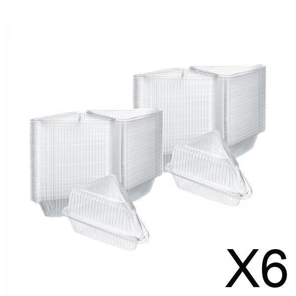 Caja para embalaje de pasteles,Recipiente de plástico transparente para rebanadas de pastel con tapa,Contenedor desechable con tapa abatible para tarta de queso,Embalaje individual