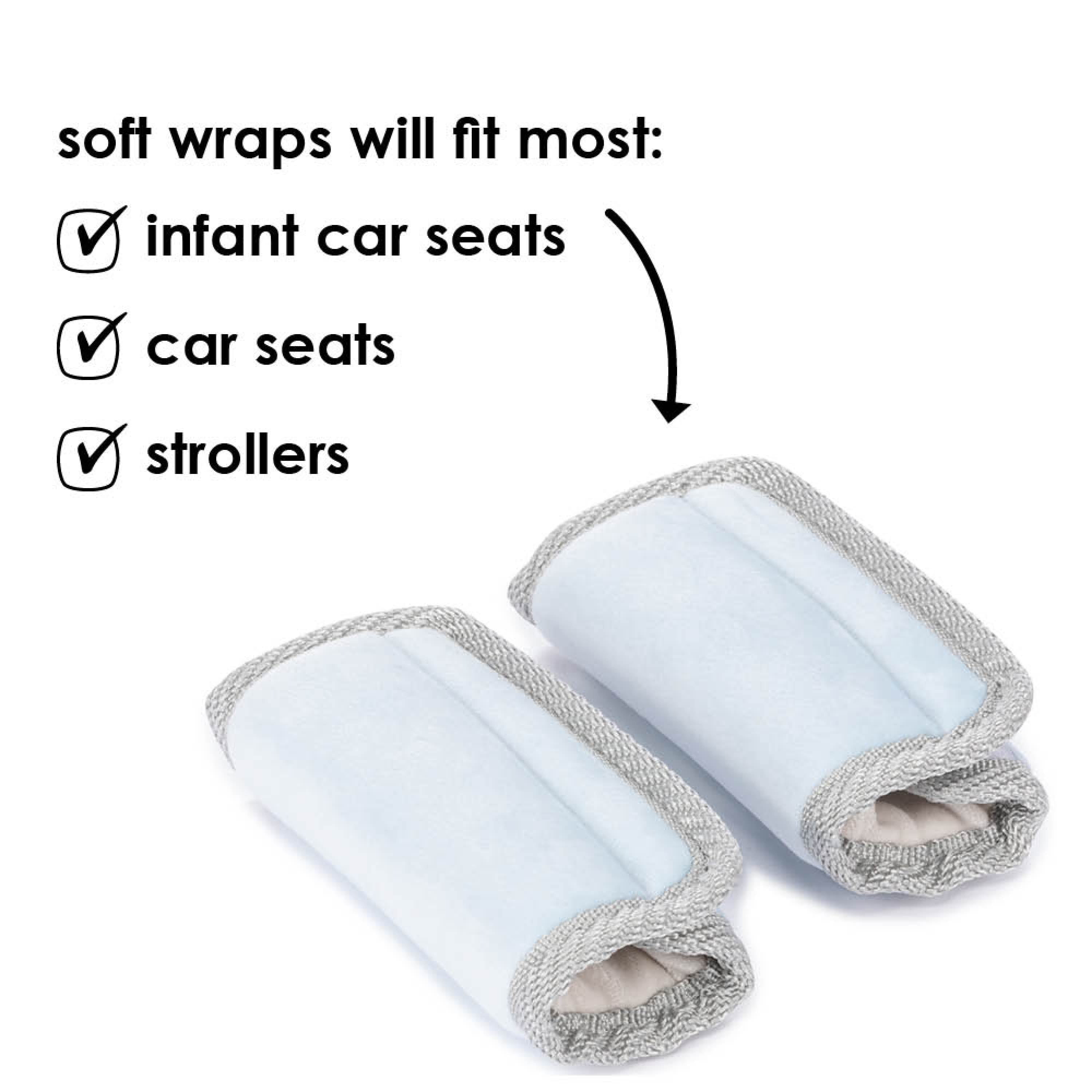 Diono Soft Wraps – Weiche Gurtschoner Für Autositz & Kinderwagen (2er Pack), Verhindern Reizungen