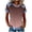 Brown, variant on Staron Women's Casual Tops Round Neck Short Sleeve Loose Blouse Gradient Print Waffle Knit Fashion T Shirt, Purple XL