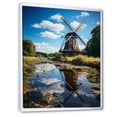 thumbnail image 2 of Designart "Reflective Windmills in Holland I" Cityscapes Floater Framed Canvas Wall Art, 2 of 7