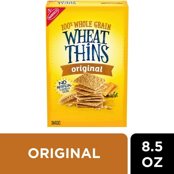 Pack of 3 Wheat Thins Original Whole Grain Wheat Crackers, 8.5 oz (packaging may vary)