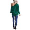 thumbnail image 4 of Sudadera INFITTY para mujer con hombros descubiertos, color verde oscuro, talla L, 4 of 5