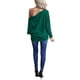 thumbnail image 4 of Jersey INFITTY para mujer con hombros descubiertos y mangas de murciélago, color verde, 4 of 5