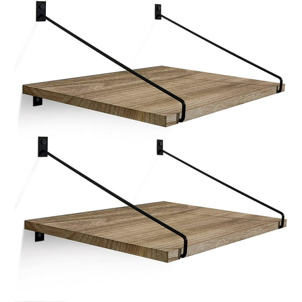 Afuly Floating Shelves Deep 11.8 inch, Wall Mounted Wide Storage Shelf