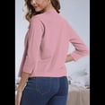 thumbnail image 4 of Cárdigan Corto de 3/4 para Mujer, Elegante, Color Rosa, Talla XXL, 4 of 7