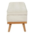 thumbnail image 2 of Banc de Rangement Katheryn en Tissu Lin Beige avec Pattes Espresso Clair, 2 of 10