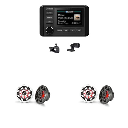 Kicker Marine 6.5 LED Speaker Upgrade Kit for Bennington Pontoon Boats - Coaxial Boat Audio Replacement Set - Premium Sound Upgrade