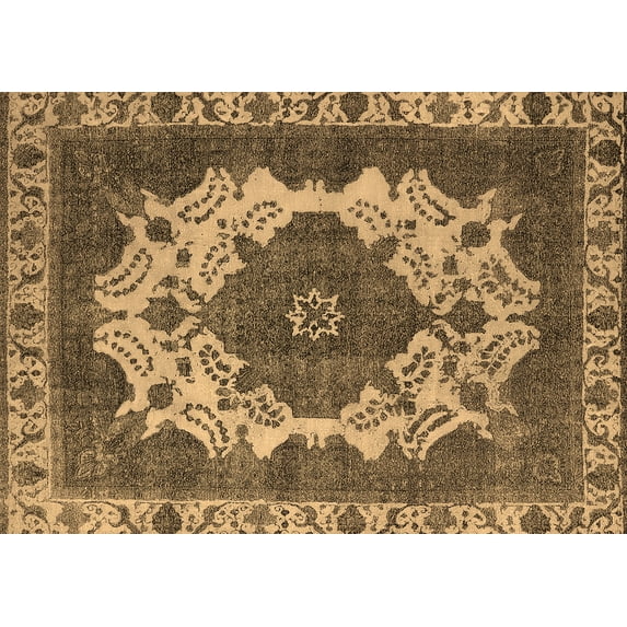 Ahgly Company Indoor Rectangle Oriental Brown Industrial Area Rugs, 4' x 6'