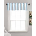 thumbnail image 3 of Blue Grey Striped Kitchen Valances for Windows Farmhouse Linen Window Valance Curtain for Living Room Window Treatment Geometric Vertical Stripes Minimalist Valance Rod Pocket Topper, 42 x 18 Inch, 3 of 6