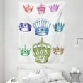 thumbnail image 1 of Queen Tapestry, Old Antique Crown Set in Baroque Style Colorful Rococo Retro Victorian Floral Details, Wall Hanging for Bedroom Living Room Dorm Decor, 60W X 80L Inches, Multicolor, by Ambesonne, 1 of 2